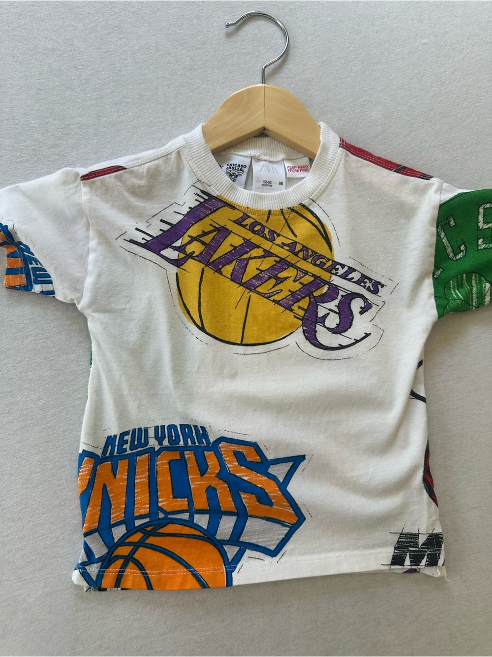 Zara NBA Teams All-Over Print Toddler Graphic Tee 12-18 Months